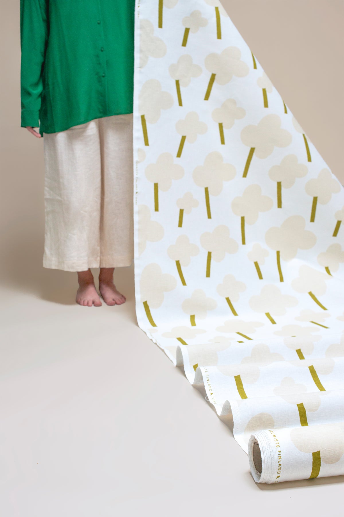 Onni Grey Linen Fabric