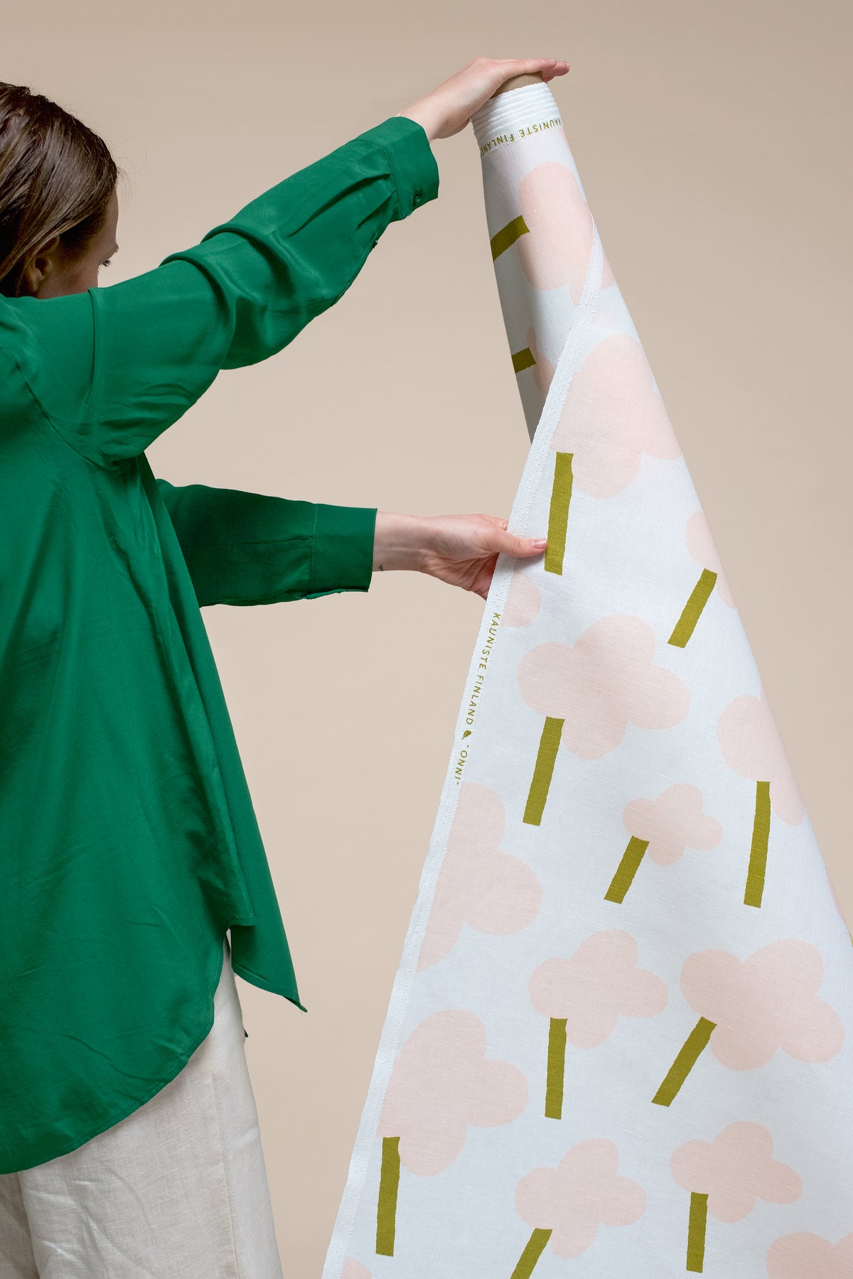 Onni Pink Linen Fabric