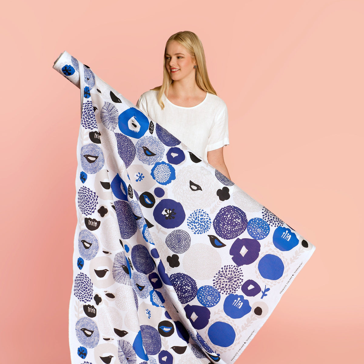 Sunnuntai Blue Cotton Fabric