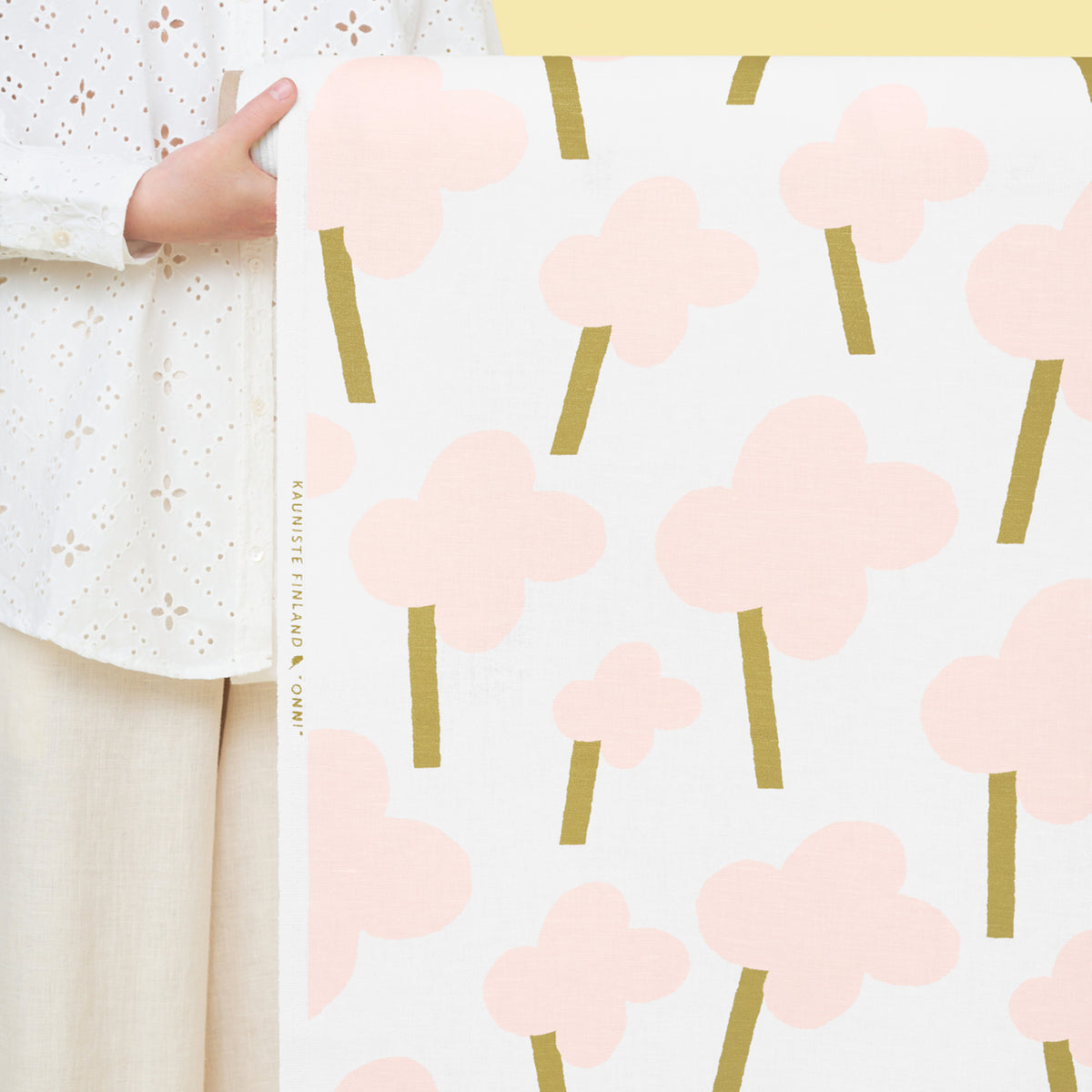 Onni Pink Linen Fabric