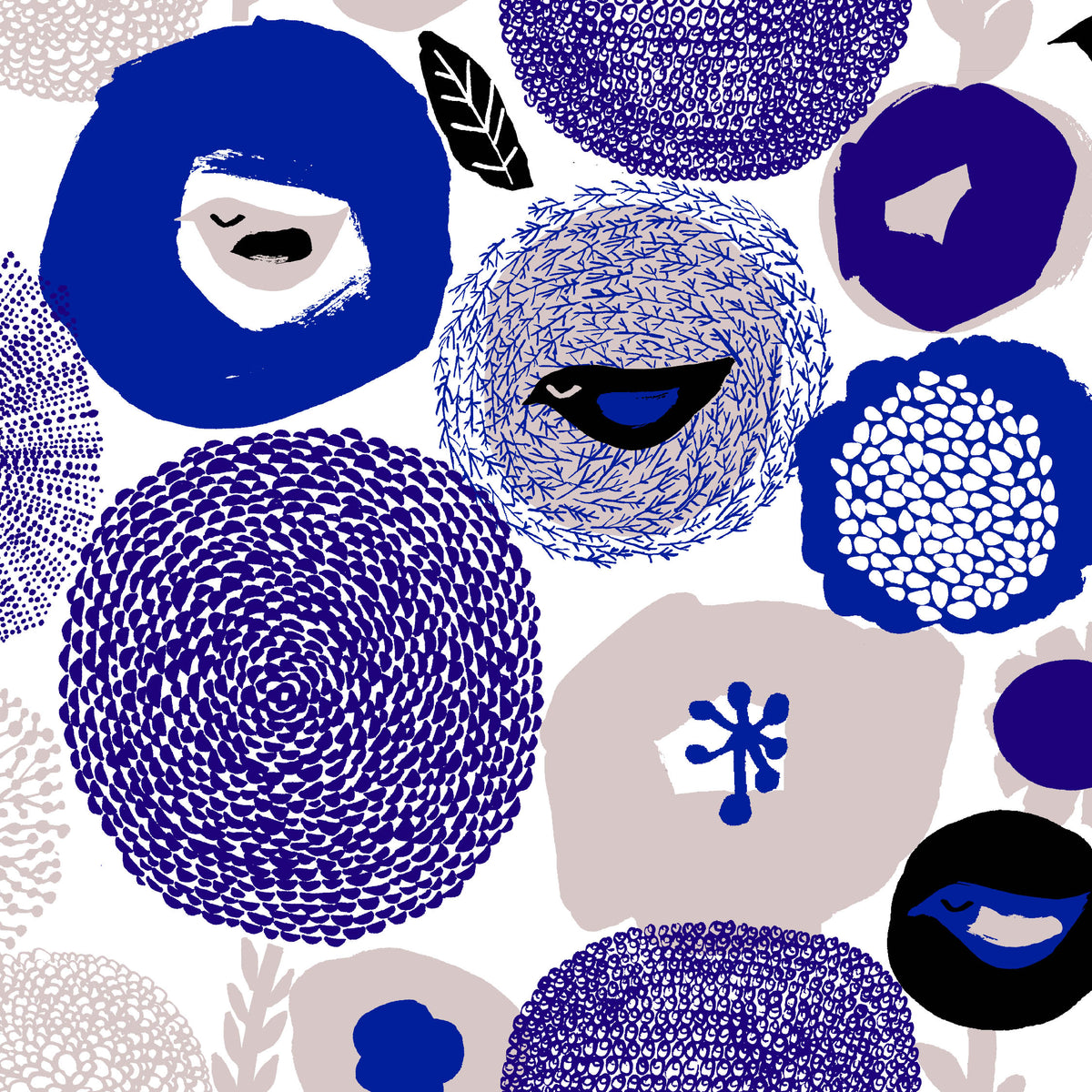 Sunnuntai Blue Linen Fabric