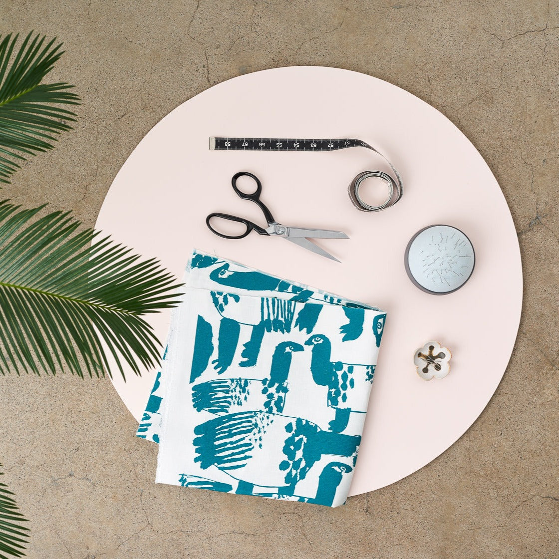 Lauttasaari Green Linen Fabric