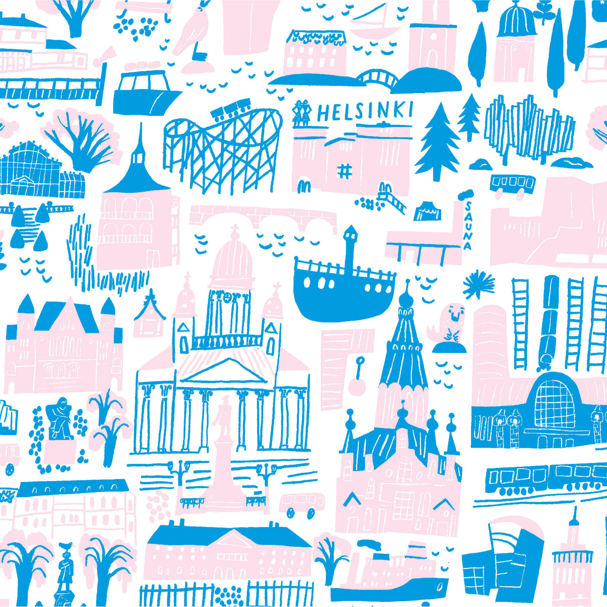 Helsinki Pink Linen Fabric