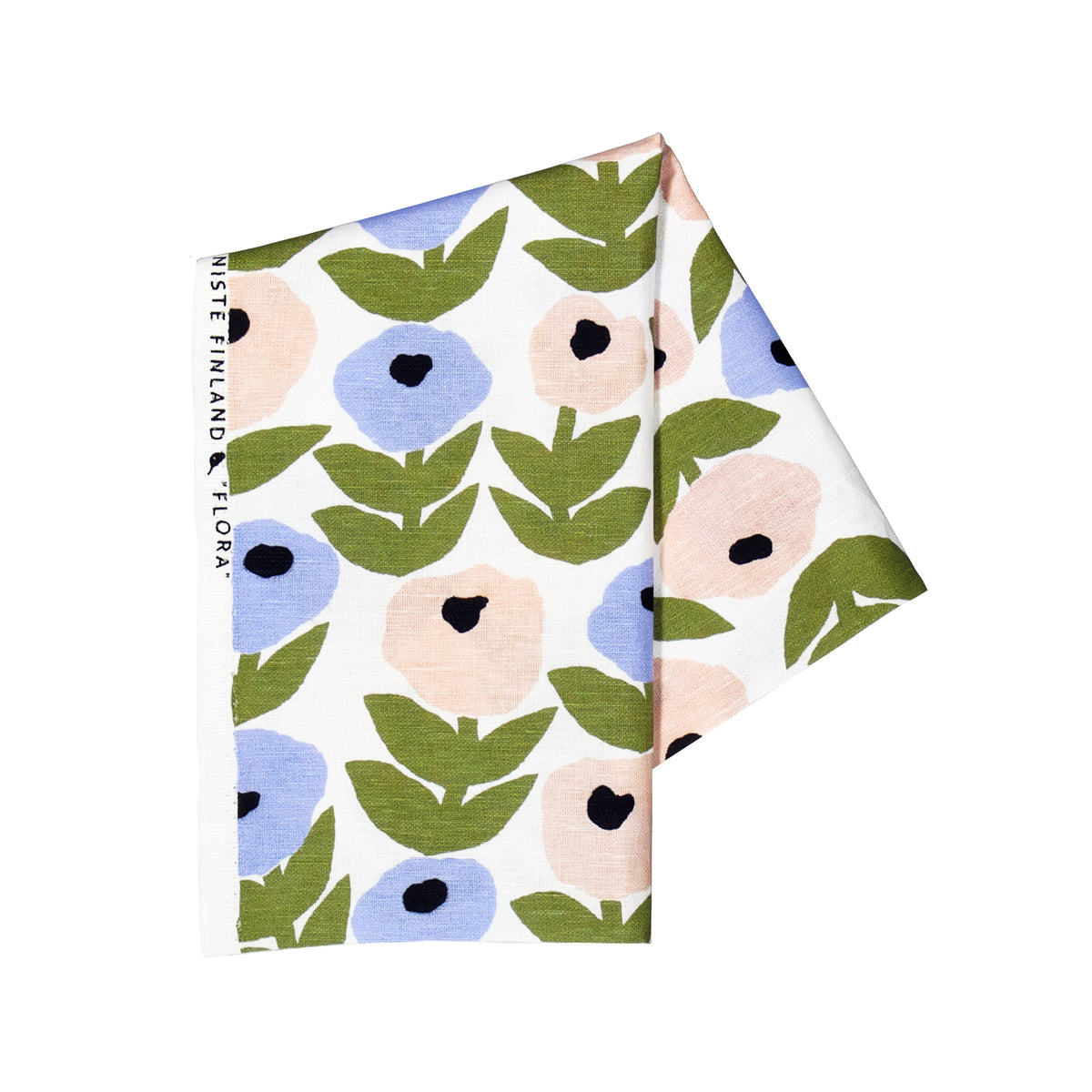 Flora Blue Linen Fabric