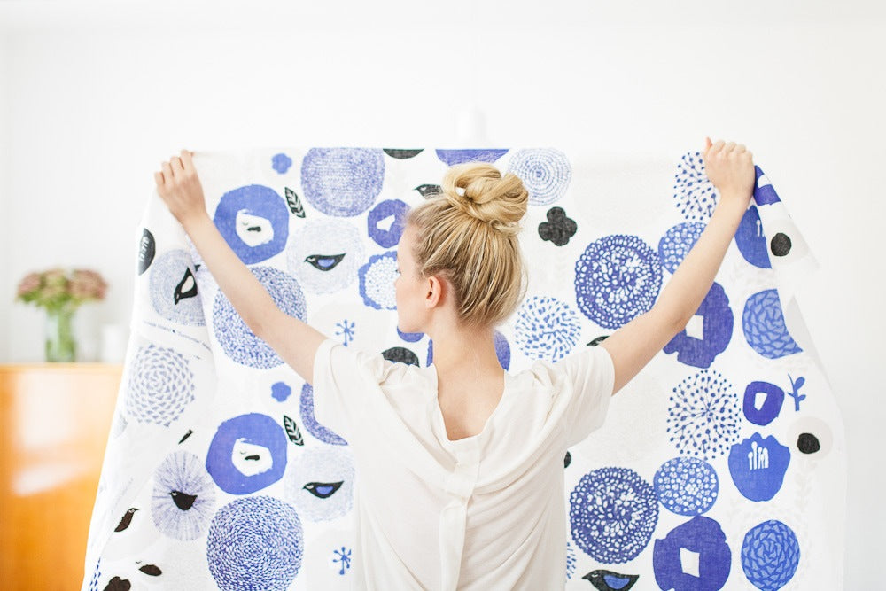 Sunnuntai Blue Cotton Fabric