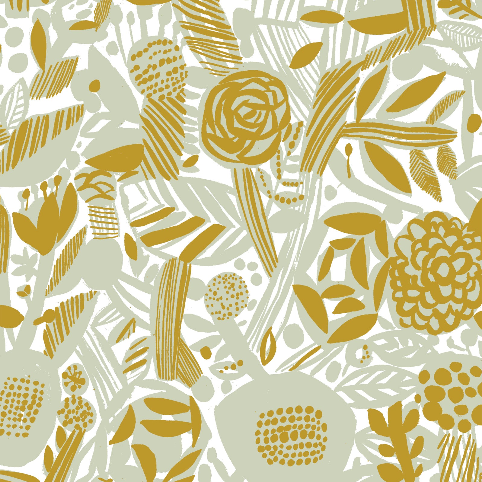 Potpourri Green Linen Fabric Kauniste